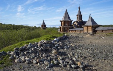Trifonov-Pechenga monastery.the village of Luostari. clipart