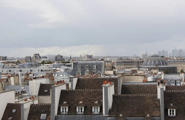 Střechy Paříže Zamračený Den Francie — Stock fotografie