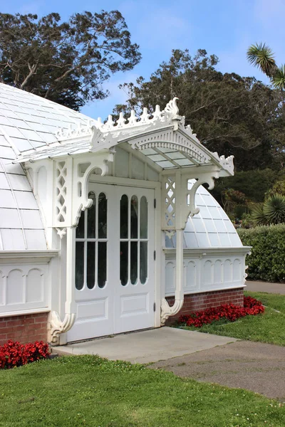Side entrance porch of the Conservatory of Flowers, San Francisco. California. The United States of America.