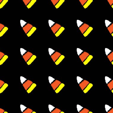 Siyah bir arka plan üzerinde stilize seamless modeli şeker Mısır. Vektör çizim. 