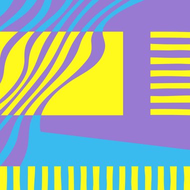 Grafik arka plan. Sarı, mavi ve mor renkler. Vektör çizim.