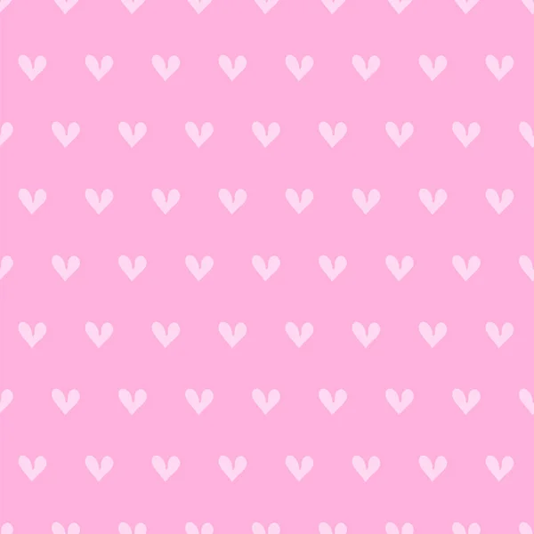 Stylizované Ručně Tažené Bezešvé Vzor Malé Růžové Srdce Den Svatého — Stockový vektor