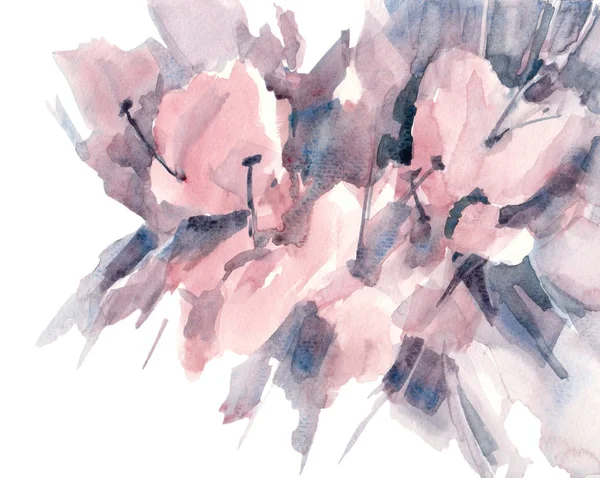Handritad Skiss Daglilja Blommor Vit Bakgrund Akvarell Illustration — Stockfoto
