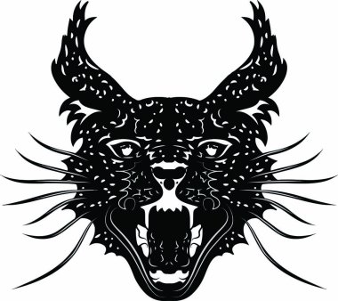 Bobcat vaşak bir açık jaws vektörü ile