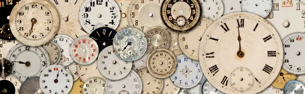 Reloj Antiguo Caras Vapor Punk Banne — Foto de Stock