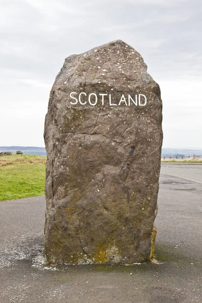 Gran Letrero Piedra Escocia Frontera Escocesa Reino Unido — Foto de Stock