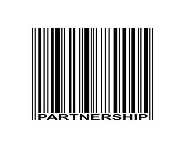 Partnership Word Barcode Ico — Stock Vector