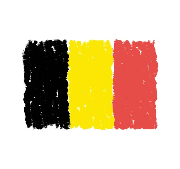 Drapeau Grungy Dessiné Main Belgique — Image vectorielle