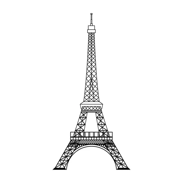 Sziluettjét Illustratio Egyszerű Eiffel Torony — Stock Vector
