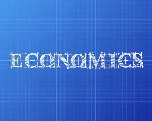 Текст Економіки Намальовано Зворотному Боці Відбитка — стоковий вектор