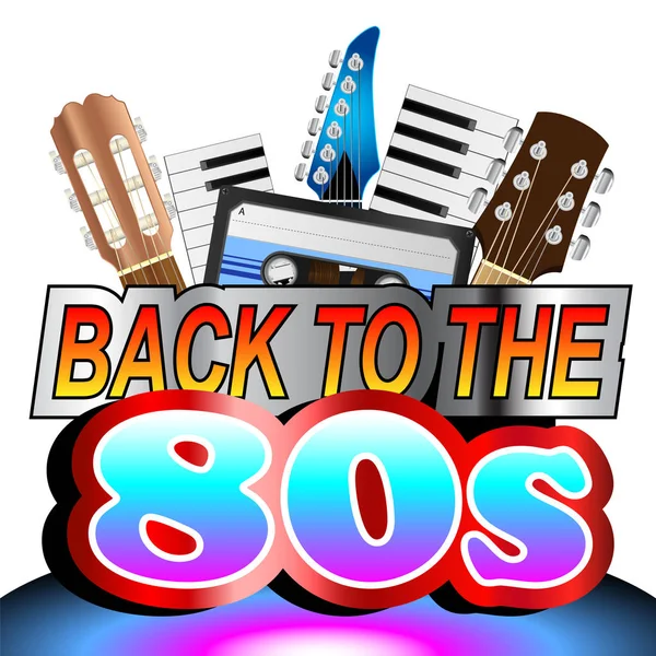 Colorful Back Eighties Retro Poste — Stock Vector