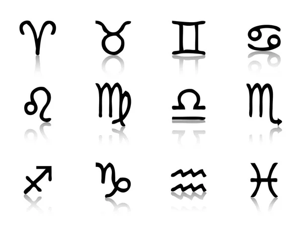 Sterrenbeeld Horoscoop Symbolen Met Reflectio — Stockvector
