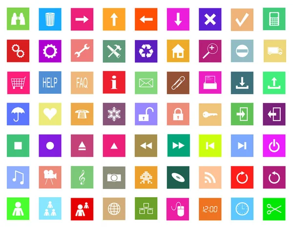 Coloridas Etiquetas Iconos Medios — Vector de stock