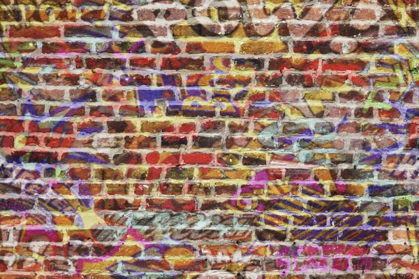Граффити Кирпичная Стена Грандиозный Фон — стоковое фото