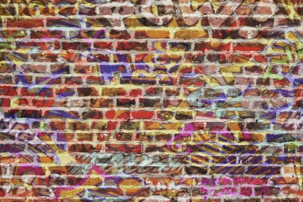 Graffiti Brick Wall Grungy Background — Stock Photo, Image