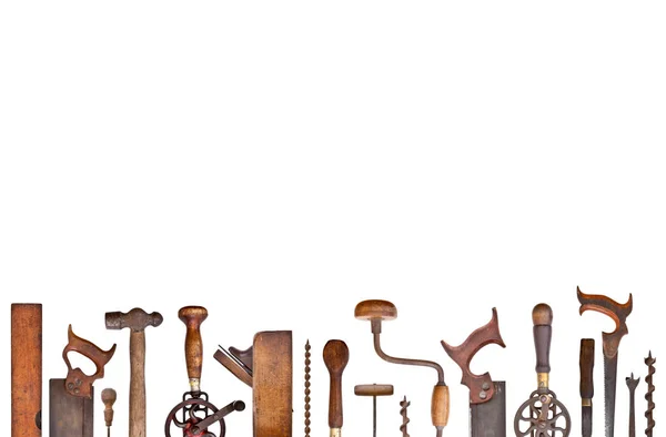 Old Woodworking Tools Background — Stock Photo, Image