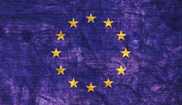 Grungy Bandera de la Unión Europea — Foto de Stock