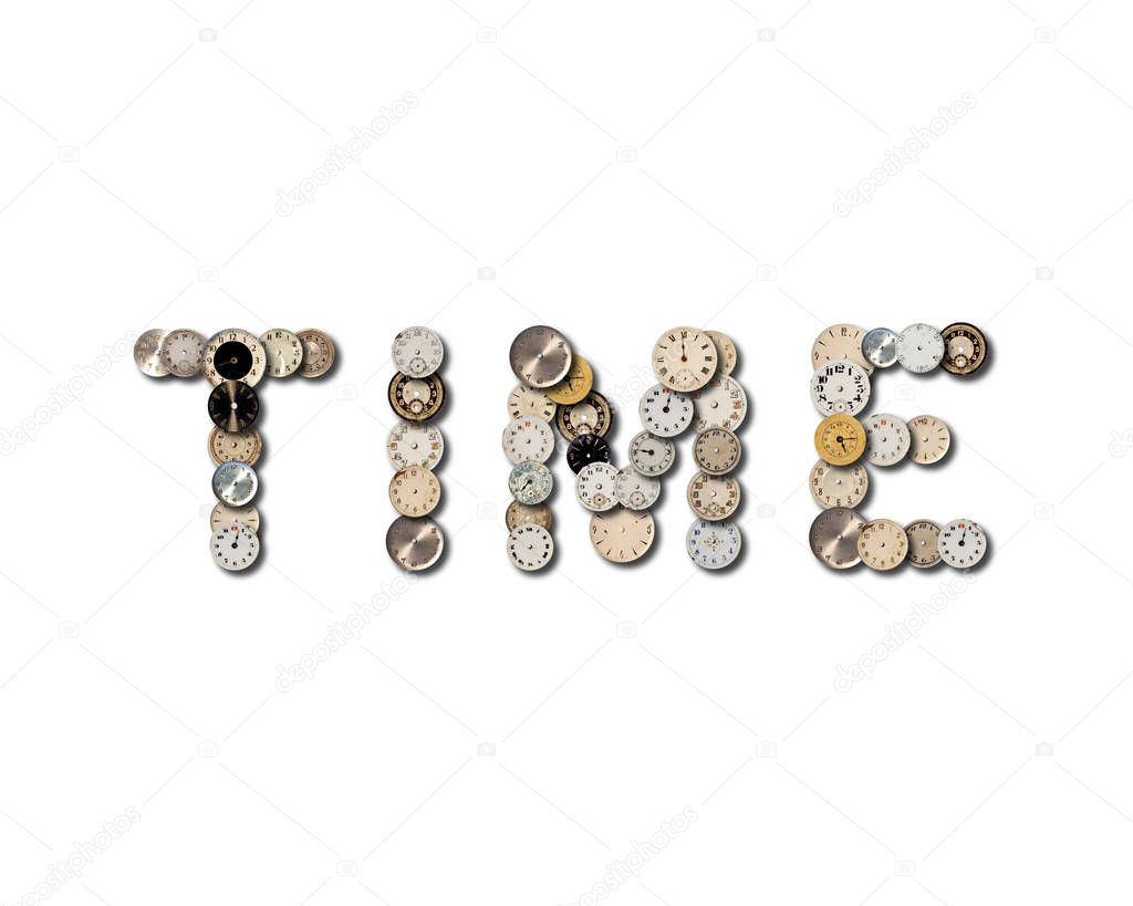 Old antique watch faces time tex