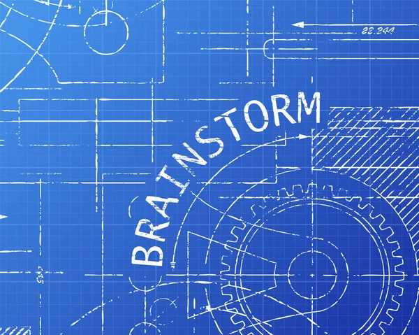 Brainstorm Blueprint maszyny — Wektor stockowy