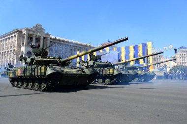 Kiev, Ukrayna - 24 Ağustos 2018: Ukrayna Bağımsızlık günü askeri geçit töreni 