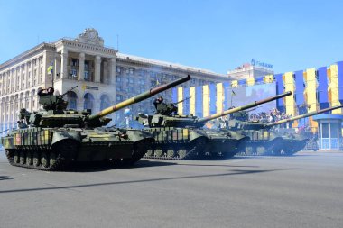 Kiev, Ukrayna - 24 Ağustos 2018: Ukrayna Bağımsızlık günü askeri geçit töreni 