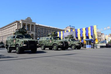 Kiev, Ukrayna - 24 Ağustos 2018: Ukrayna Bağımsızlık günü askeri geçit töreni 