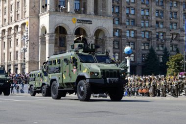 Kiev, Ukrayna - 24 Ağustos 2018: Ukrayna Bağımsızlık günü askeri geçit töreni 