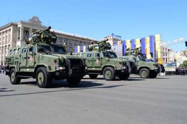 Kiev, Ukrayna - 24 Ağustos 2018: Ukrayna Bağımsızlık günü askeri geçit töreni 