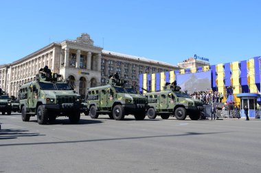 Kiev, Ukrayna - 24 Ağustos 2018: Ukrayna Bağımsızlık günü askeri geçit töreni 