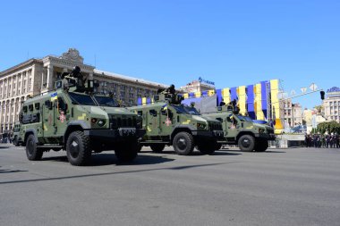 Kiev, Ukrayna - 24 Ağustos 2018: Ukrayna Bağımsızlık günü askeri geçit töreni 