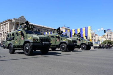 Kiev, Ukrayna - 24 Ağustos 2018: Ukrayna Bağımsızlık günü askeri geçit töreni 