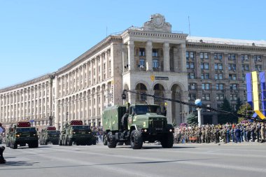 Kiev, Ukrayna - 24 Ağustos 2018: Ukrayna Bağımsızlık günü askeri geçit töreni 