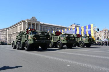 Kiev, Ukrayna - 24 Ağustos 2018: Ukrayna Bağımsızlık günü askeri geçit töreni 