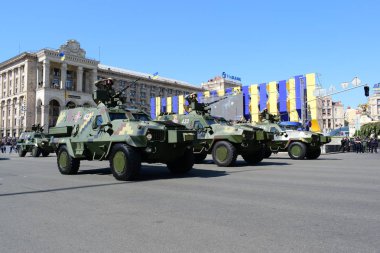 Kiev, Ukrayna - 24 Ağustos 2018: Ukrayna Bağımsızlık günü askeri geçit töreni 
