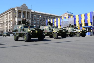 Kiev, Ukrayna - 24 Ağustos 2018: Ukrayna Bağımsızlık günü askeri geçit töreni 