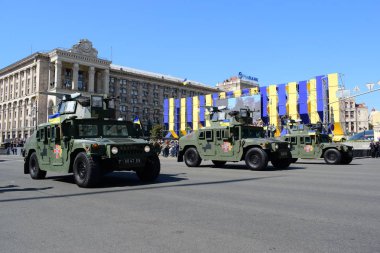 Kiev, Ukrayna - 24 Ağustos 2018: Ukrayna Bağımsızlık günü askeri geçit töreni 