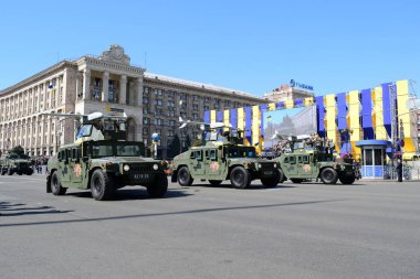 Kiev, Ukrayna - 24 Ağustos 2018: Ukrayna Bağımsızlık günü askeri geçit töreni 