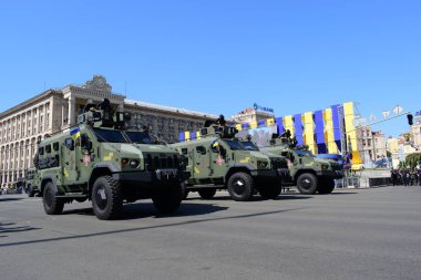 Kiev, Ukrayna - 24 Ağustos 2018: Ukrayna Bağımsızlık günü askeri geçit töreni 