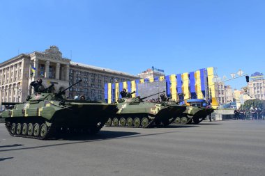 Kiev, Ukrayna - 24 Ağustos 2018: Ukrayna Bağımsızlık günü askeri geçit töreni 