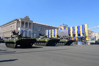 Kiev, Ukrayna - 24 Ağustos 2018: Ukrayna Bağımsızlık günü askeri geçit töreni 