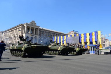 Kiev, Ukrayna - 24 Ağustos 2018: Ukrayna Bağımsızlık günü askeri geçit töreni 