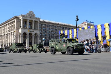 Kiev, Ukrayna - 24 Ağustos 2018: Ukrayna Bağımsızlık günü askeri geçit töreni 