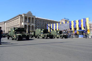 Kiev, Ukrayna - 24 Ağustos 2018: Ukrayna Bağımsızlık günü askeri geçit töreni 