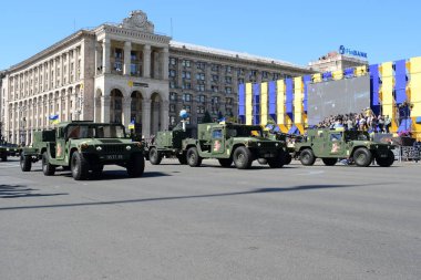 Kiev, Ukrayna - 24 Ağustos 2018: Ukrayna Bağımsızlık günü askeri geçit töreni 