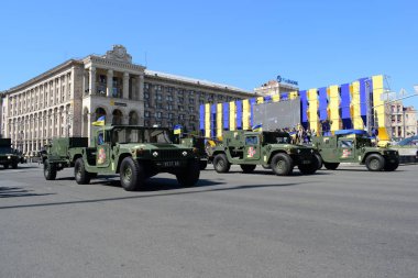 Kiev, Ukrayna - 24 Ağustos 2018: Ukrayna Bağımsızlık günü askeri geçit töreni 