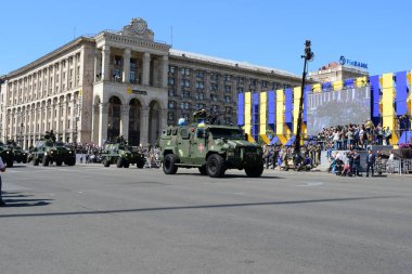 Kiev, Ukrayna - 24 Ağustos 2018: Ukrayna Bağımsızlık günü askeri geçit töreni 