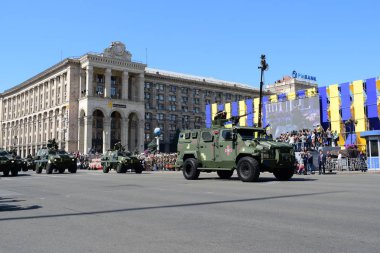 Kiev, Ukrayna - 24 Ağustos 2018: Ukrayna Bağımsızlık günü askeri geçit töreni 