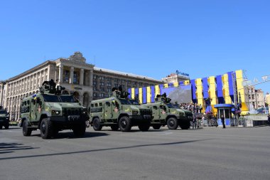 Kiev, Ukrayna - 24 Ağustos 2018: Ukrayna Bağımsızlık günü askeri geçit töreni 