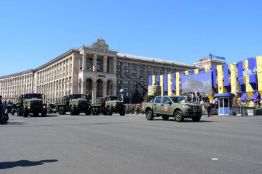 Kiev, Ukrayna - 24 Ağustos 2018: Ukrayna Bağımsızlık günü askeri geçit töreni 