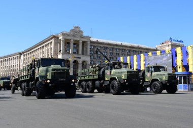 Kiev, Ukrayna - 24 Ağustos 2018: Ukrayna Bağımsızlık günü askeri geçit töreni 